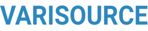 The image shows the word VARISOURCE in large, bold, blue capital letters on a transparent background.